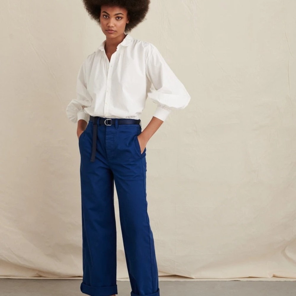 Alex Mill Kit Paper Poplin Button-Front Blouse Shirt